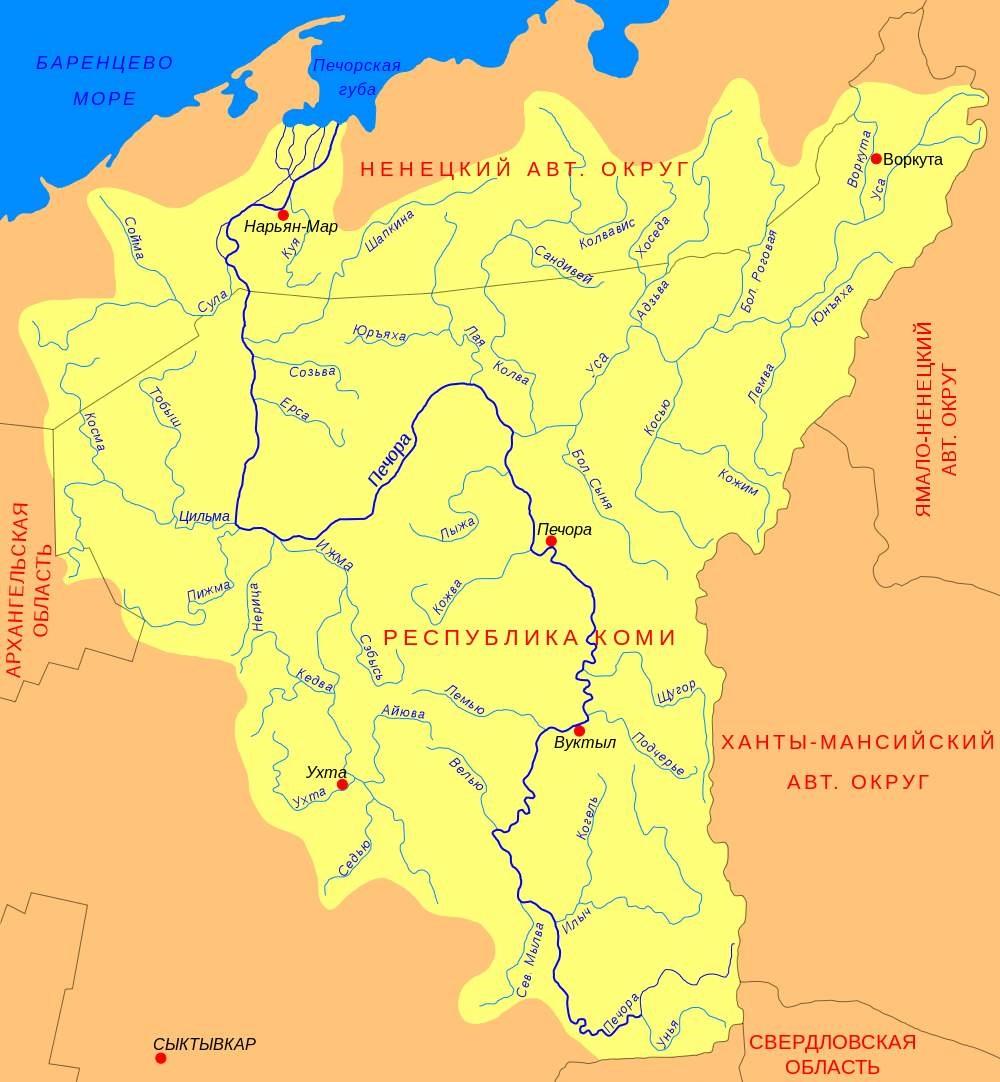 Уровень воды в реке Печора
